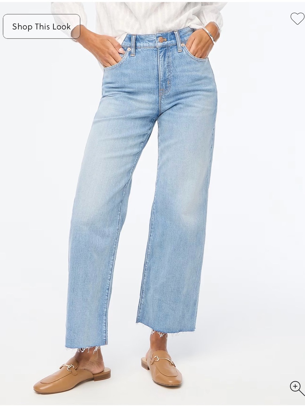 J. Crew Wide Leg Crop Denim Jeans size 32P NWT